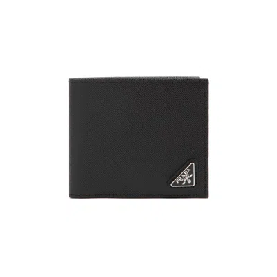 Prada Saffiano Leather Wallet In Black