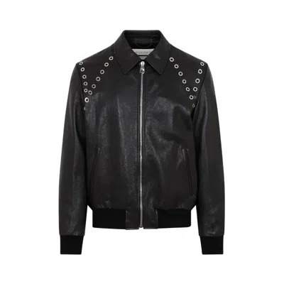 Alexander Mcqueen Leather Jacket In Black