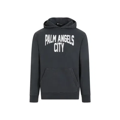 Palm Angels Pa City Wash Hoodie In Black