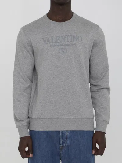 Valentino Sweatshirt With  Print In Grey