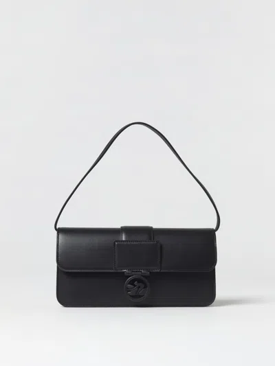 Longchamp Medium Box-trot Leather Shoulder Bag In Black