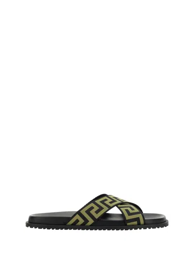 Versace Sandals In Black/gold