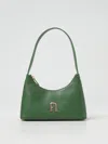 Furla Diamante Leather Shoulder Bag In Forest Green