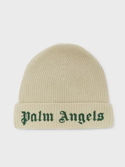 Palm Angels Kids' Logo-embroidered Turn-up Beanie In White