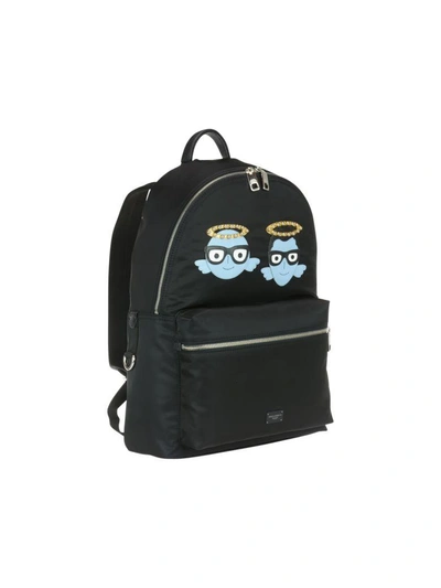 Dolce & Gabbana Nylon Vulcano Backpack With Patches Of The Designers In Multi