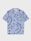 Etro Kids' Paisley-print Cotton Shirt In Gnawed Blue