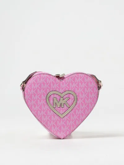 Michael Kors Logo-print Heart-shape Shoulder Bag In Pink