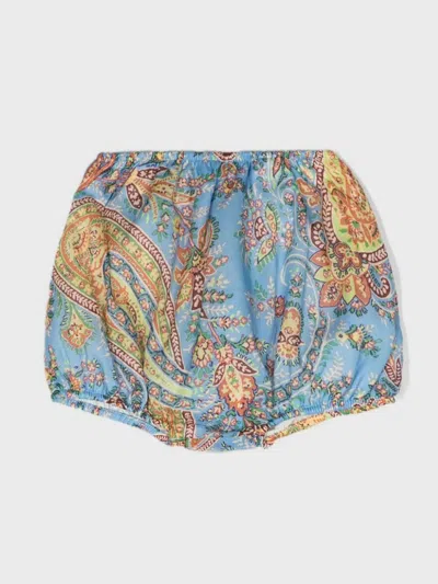 Etro Babies' Paisley-print Cotton Bloomers In Blue