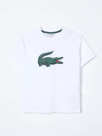 Lacoste Kids' Logo-print Cotton T-shirt In White