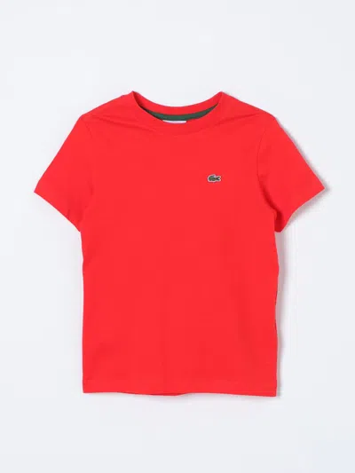 Lacoste Kids' Embroidered-logo Cotton T-shirt In Red