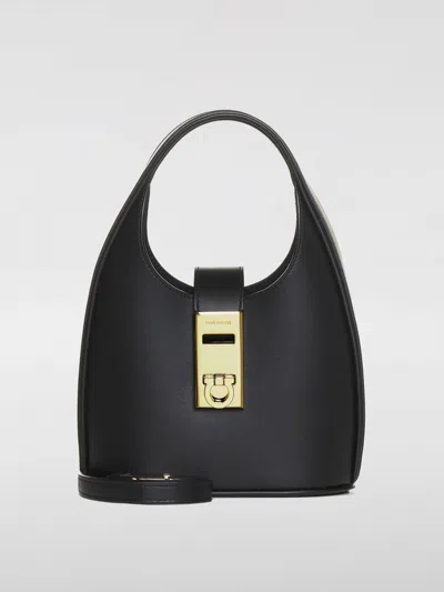 Ferragamo Black Leather Medium Hobo Handbag