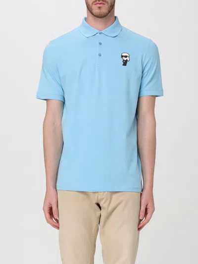 Karl Lagerfeld Ikonik Karl Piqué Polo Shirt In Blue