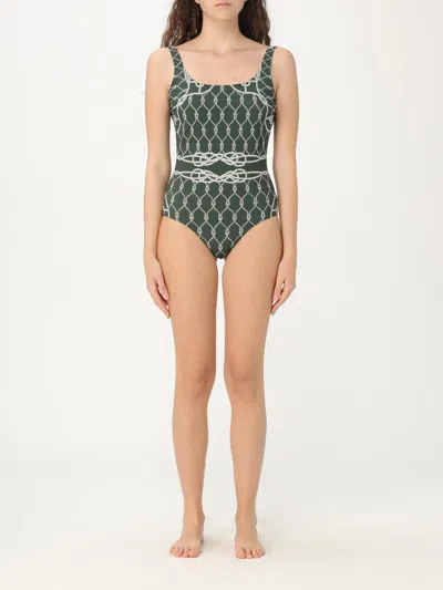 Tory Burch Printed One-piece Swimsuit In Green