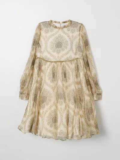 Etro Kids' Silk-blend Paisley Print Dress (4-16 Years) In Ivory