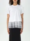 Noir Kei Ninomiya Tshirt Tulle Ruffle In White