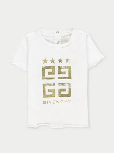 Givenchy White T-shirt For Baby Girl With Logo