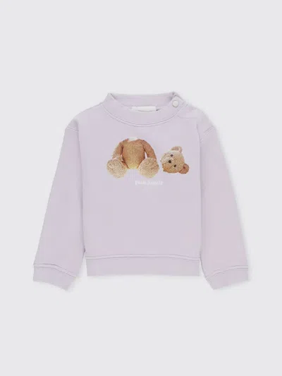 Palm Angels Babies' Bear-print Cotton Sweatshirt In Violet