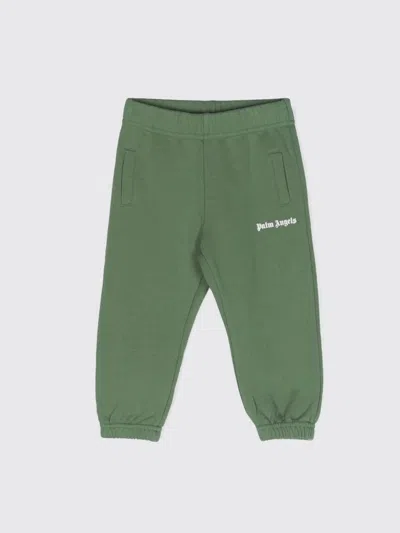 Palm Angels Green Trousers For Babykids With Logo