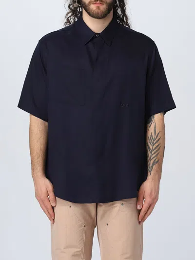 424 Logo Embroidery Lyocell Shirt In Blue