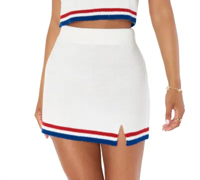 Show Me Your Mumu Below Deck Mini Skirt In Usa Stripe Knit In White