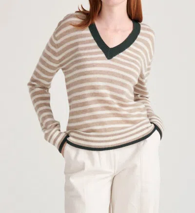 Jumper1234 Tipped Stripe Sweater In Light Brown