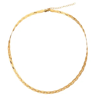 Elliatt Vesna Braided Herringbone Chain Necklace In Gold