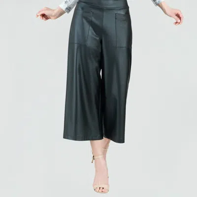 Clara Sunwoo Liquid Leather Front Pocket Gaucho Pants In Black