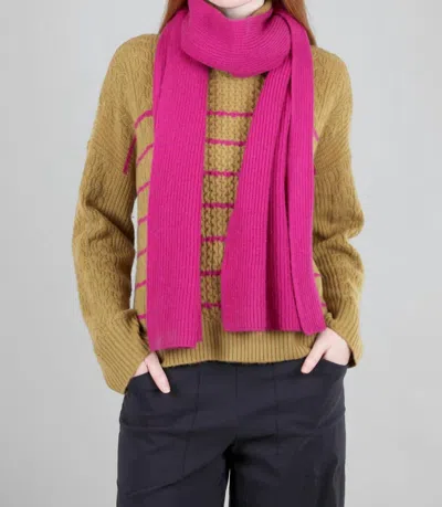 Lilla P Ribbed Scarf In Magenta In Pink