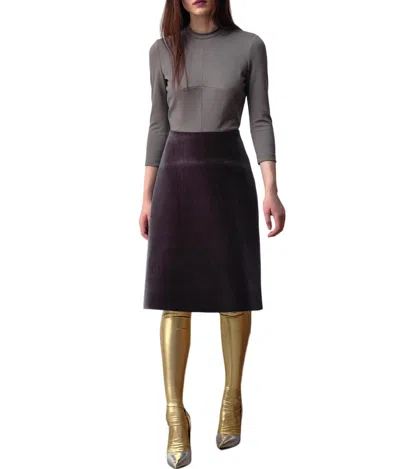 Marie Saint Pierre Bridget Dress In Charcoal/pewter In Multi