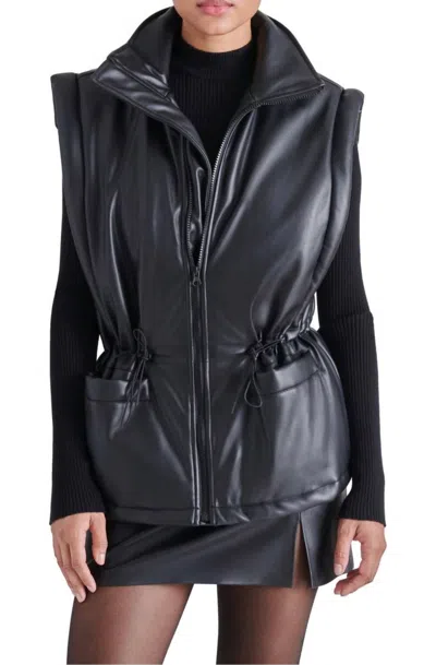 Bb Dakota Celestina Faux Leather Vest In Black