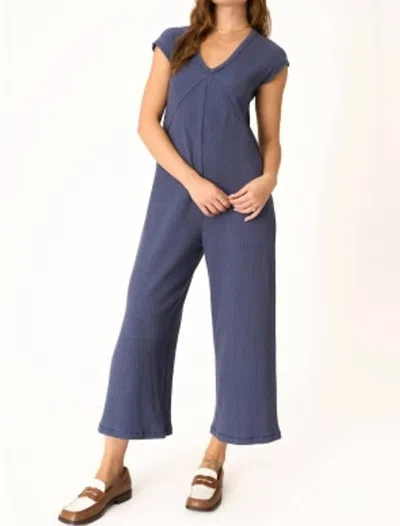 Project Social T See Me Seamed Pointelle Jumpsuit In Navy Bliss In Multi