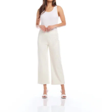 Fifteen Twenty Faux Leather Cropped Pants In Off White