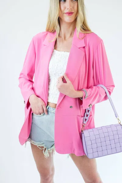 J.nna Romantic Story Tunic Blazer In Candy Pink In Multi
