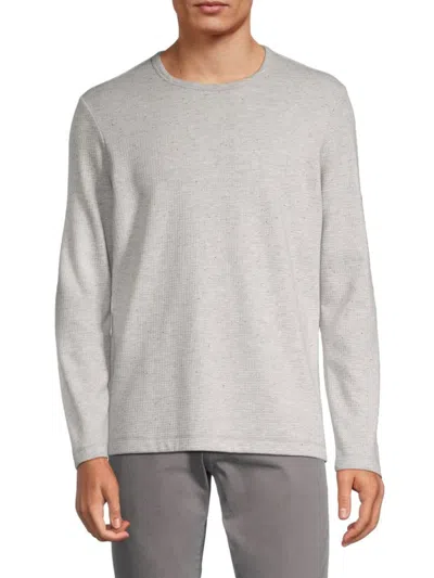 Atm Anthony Thomas Melillo Donegal Waffle Knit Long Sleeve Tee In Heather Grey