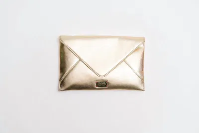 Frances Valentine Evie Envelope Clutch In Gold