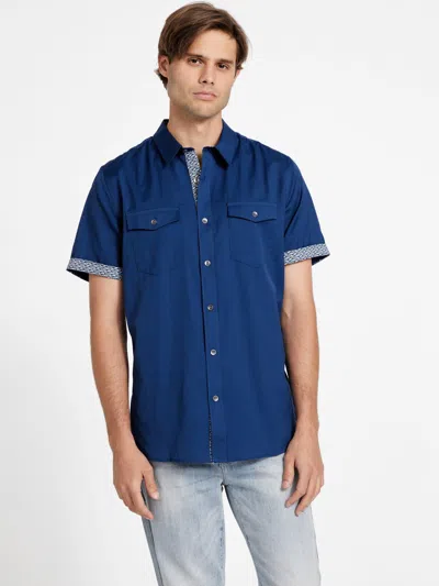 Guess Factory Antwon Pocket Shirt In Blue