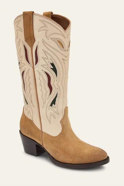 Frye Women's Shelby Deco Stitch Boots In White Multi
