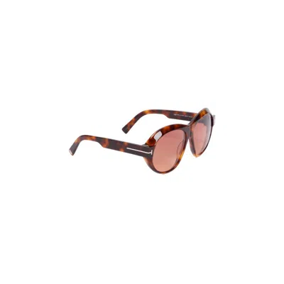 Tom Ford Round Havana Acetate Sunglasses In Brown