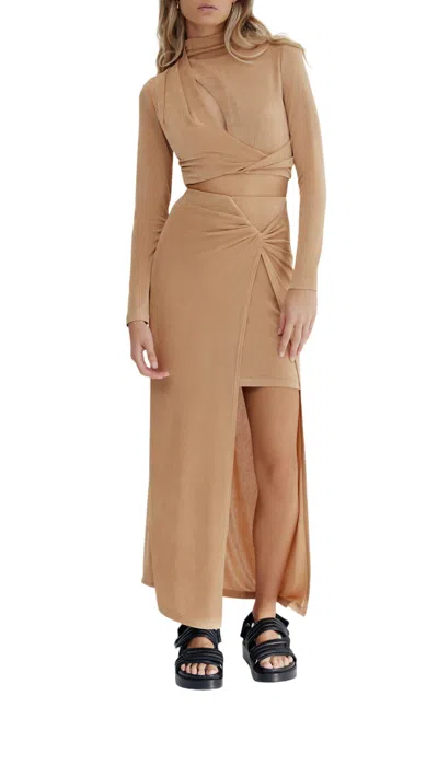 Significant Other Ivy Skirt In Sand In Beige