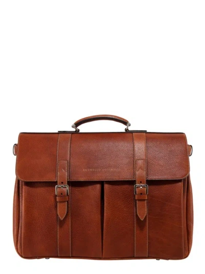 Brunello Cucinelli Briefcase In Brown