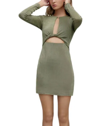 Significant Other Ivy Mini Dress In Khaki In Green