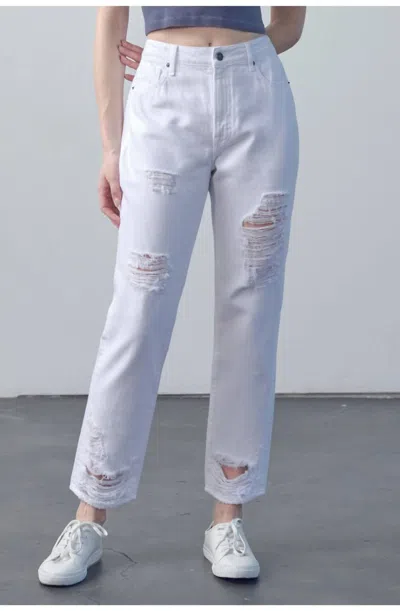 Hidden Tracey High Rise Straight Jean In White