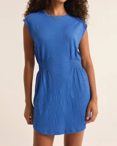 Z Supply Rowan Textured Dress In Blue Wave