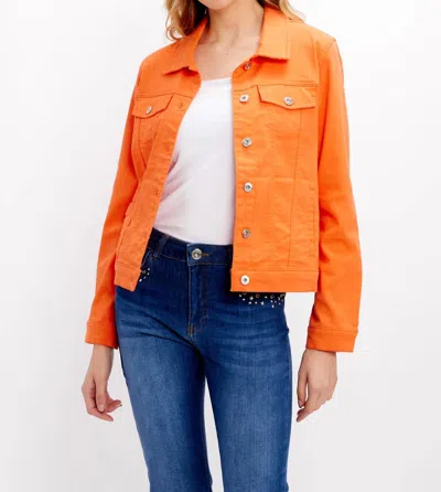 Dolcezza Casual Everyday Buttoned Jacket In Orange