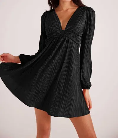 Minkpink Gwen Plisse Mini Dress In Black