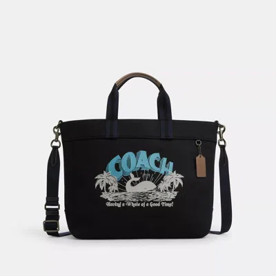 Coach Outlet Tote Bag 38 With Whale Graphic In Multi