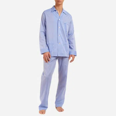 Derek Rose Men's Amalfi Cotton Classic Pajama Set In Blue