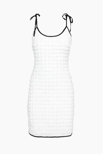 Adelyn Rae Unis Popcorn Knit Dress In White/black In Multi
