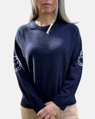 Jumper1234 Love Hello Sweater In Navy In Blue