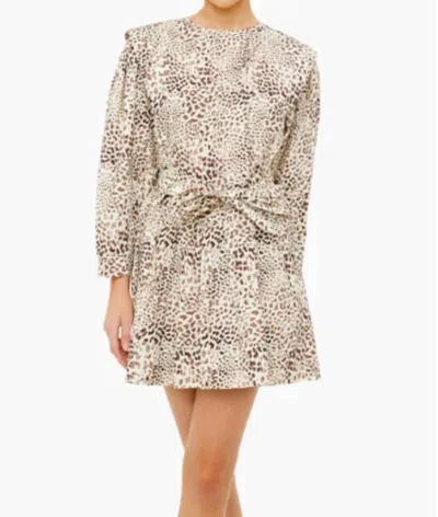 Sea Calla Cheetah Long Sleeve Belted Tunic Dress In Day In Multi